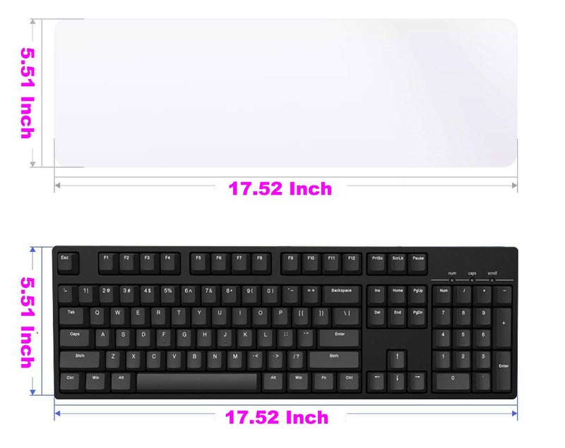 MUBUY-GOL Universal Keyboard Cover Skin for Standard Size PC Computer Desktop Keyboards (17.52" x 5.51"), Clear Waterproof Anti-Dust Silicone-Blue - Image 2